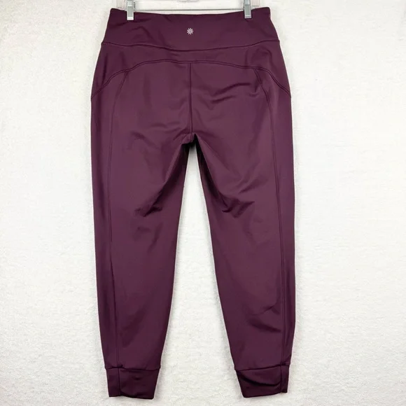 Athleta Rainier Mid Rise Soft Lined Jogger Spiced Cabernet M Athleisure Outdoor - Picture 12 of 16